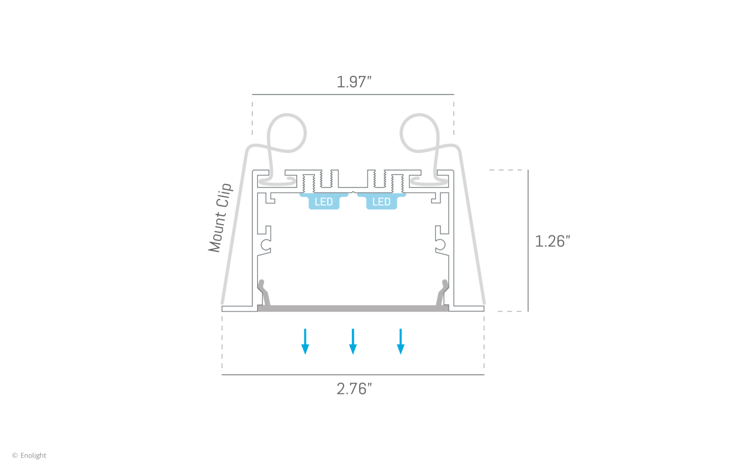 VIV6535F Extendable Ceiling Board Recessed Linear Light with Flush Frosted Lens Drawing