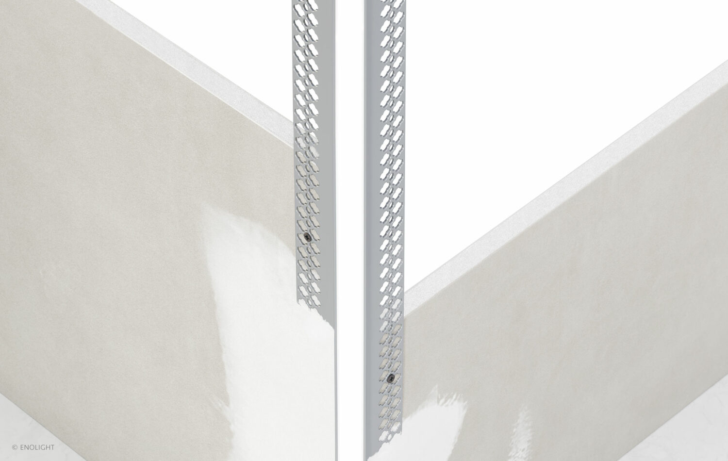 SPK5315F Recessed Drywall Corner Linear Light with Flush Frosted Lens Installed